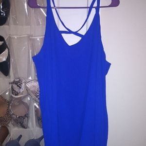 Electric blue crisscross top